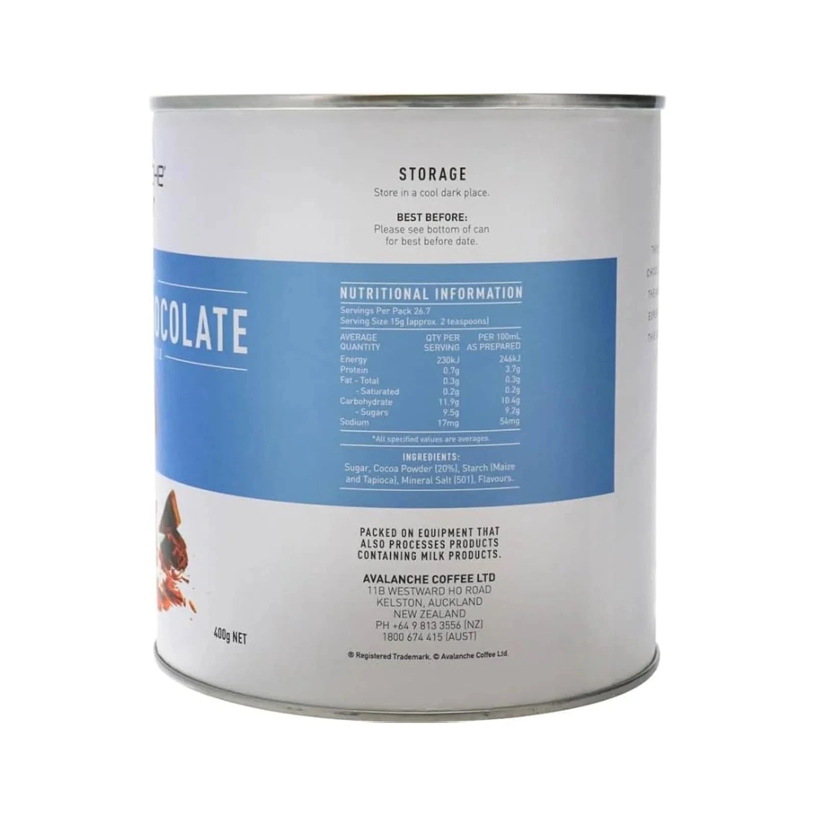 AVALANCHE Drinking Chocolate 400gm Optimo