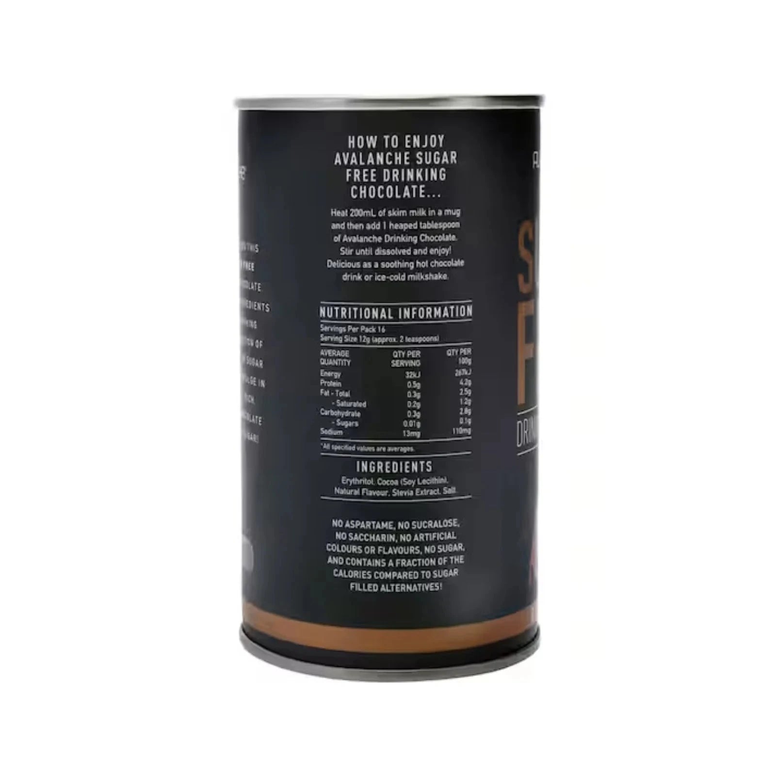 AVALANCHE Sugar Free Drinking Chocolate 200gm Optimo