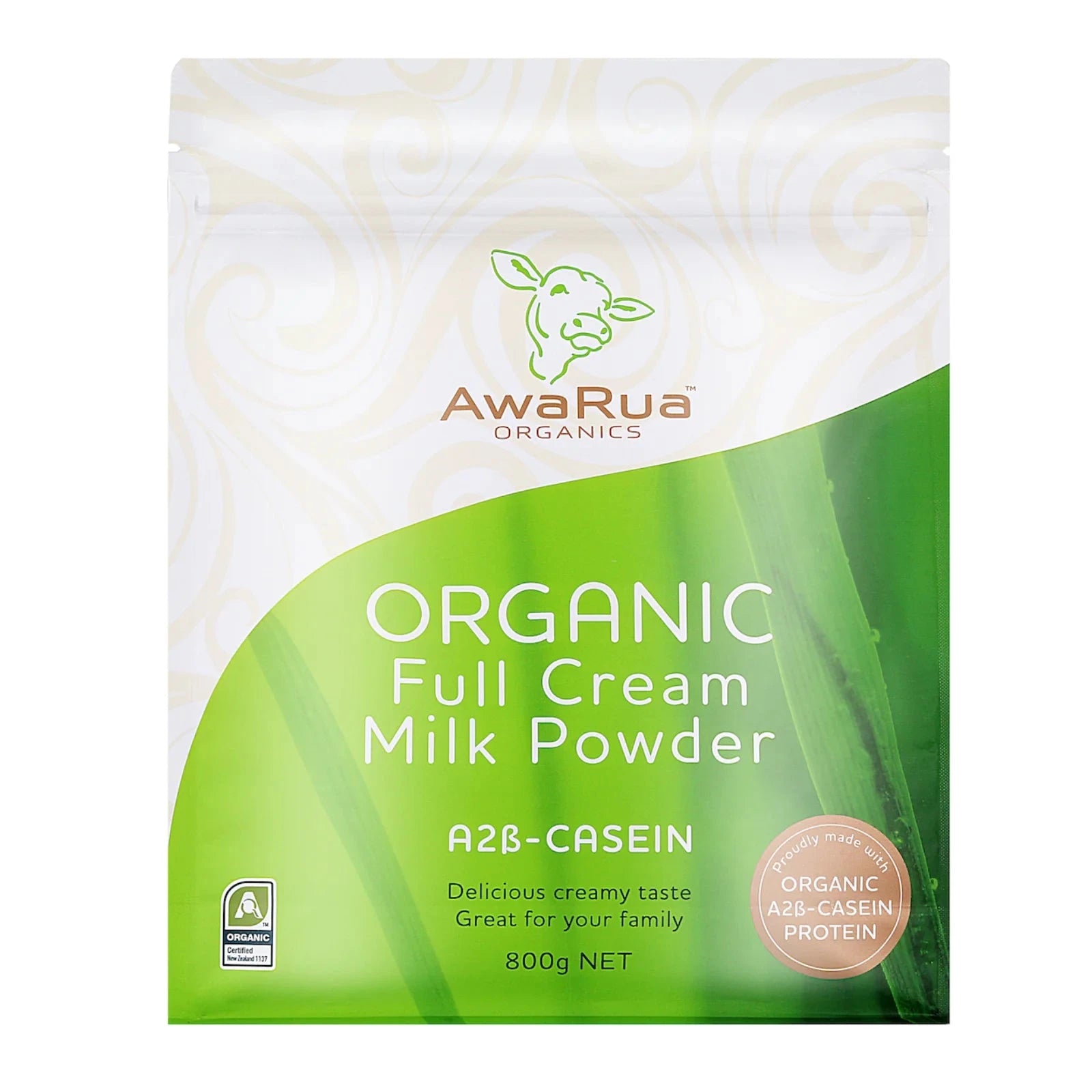 AWARUA ORGANICS Full Cream Milk Powder A2 Casein POUCH Optimo