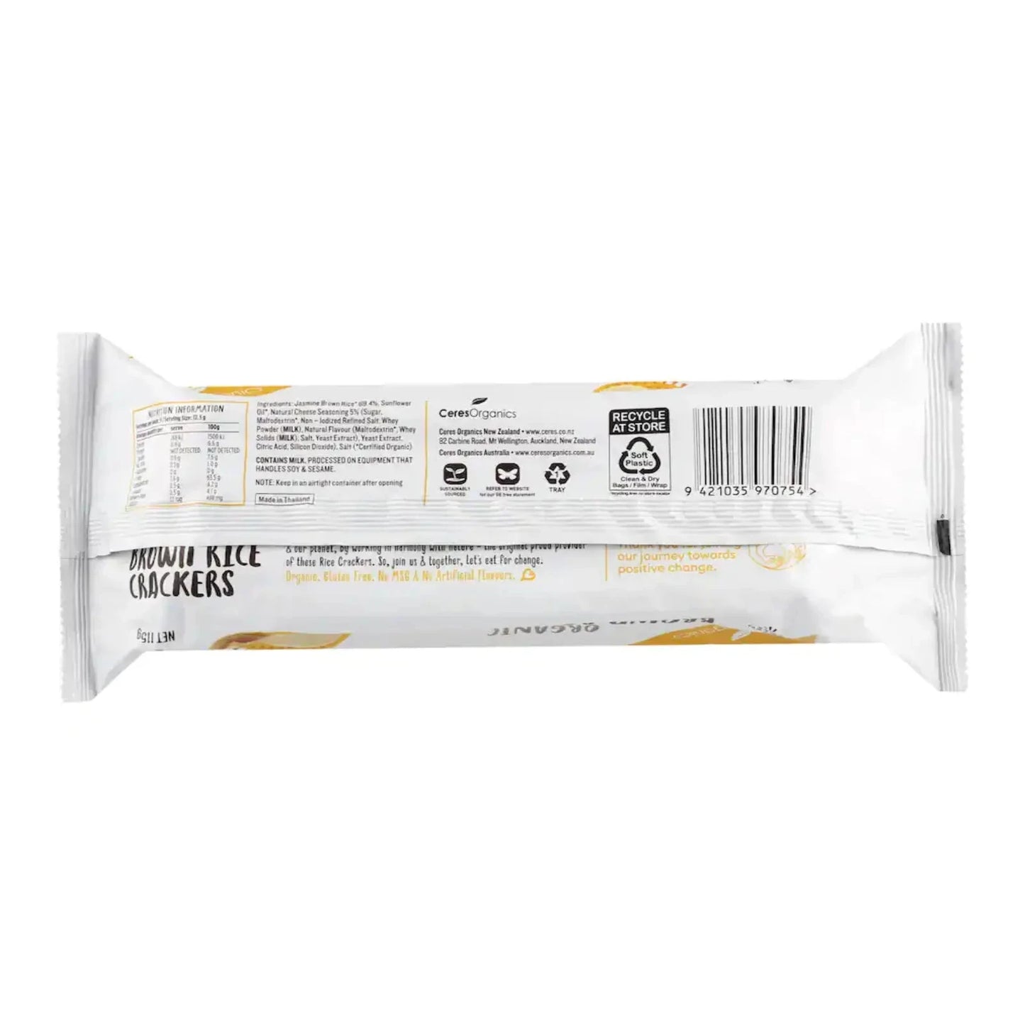 CERES ORG Brown Rice Crackers Cheese Optimo