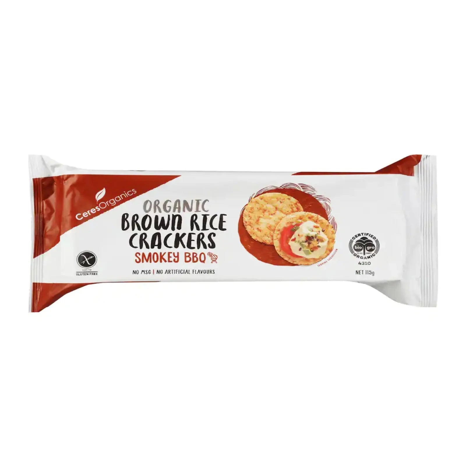 CERES ORG Brown Rice Crackers Smokey BBQ Optimo