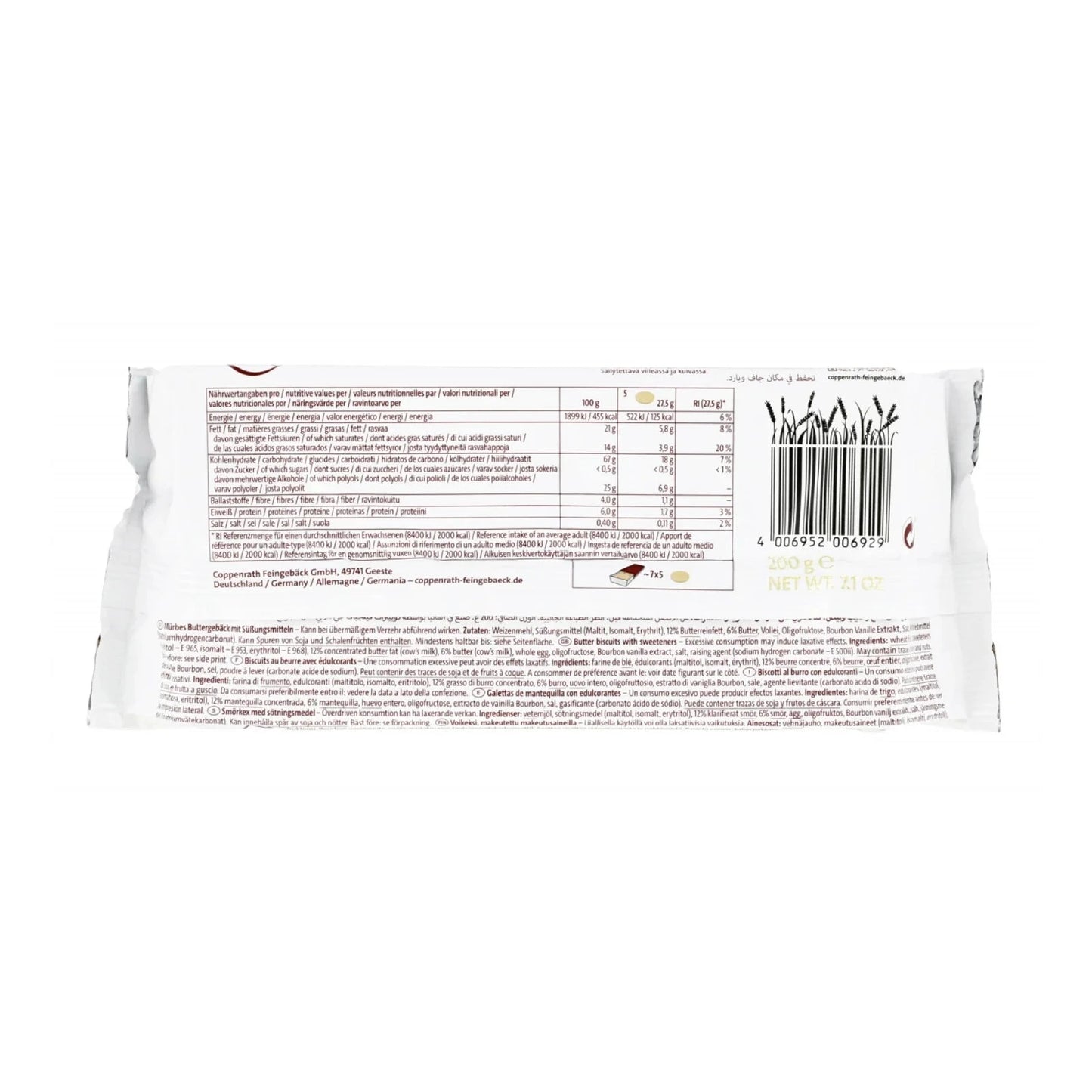 COPPENRATH Sugarfree Biscuits Chocolate Optimo