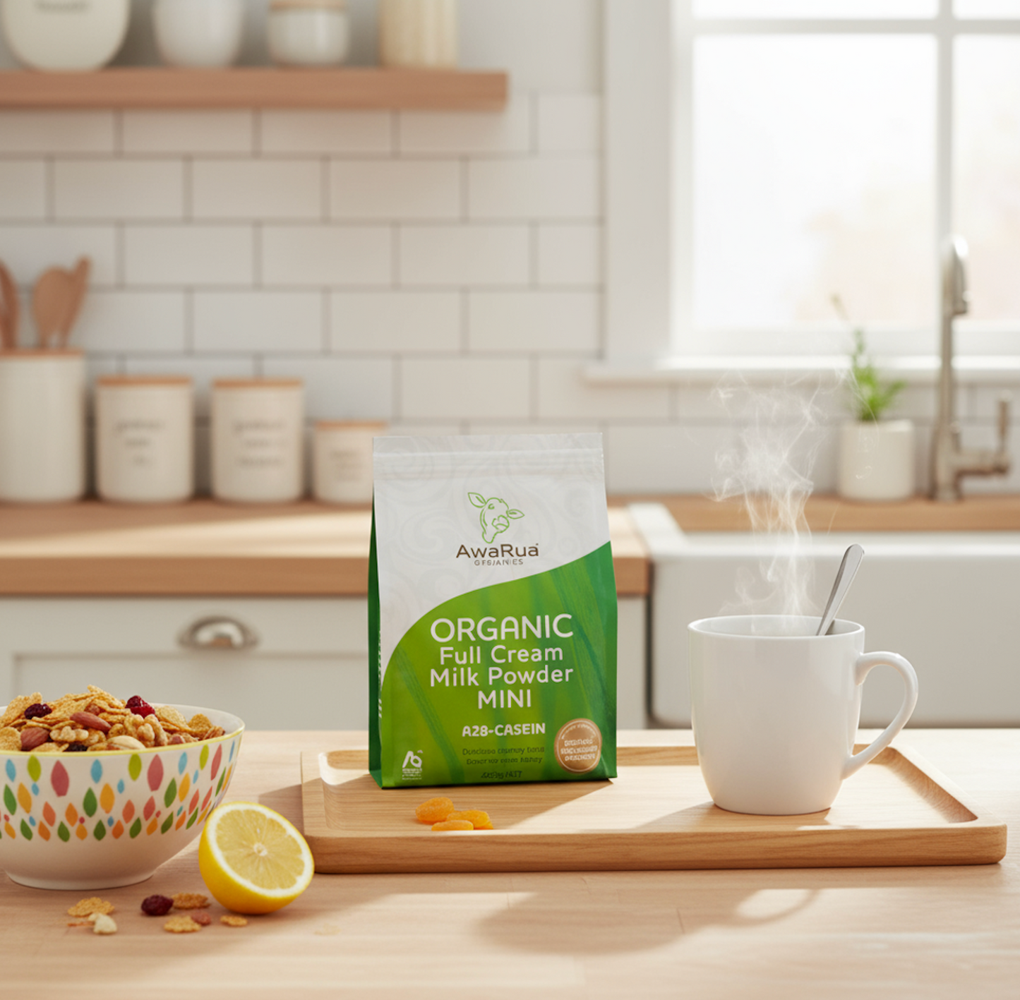 AWARUA ORGANICS Full Cream Milk Powder A2 Casein Mini POUCH Optimo