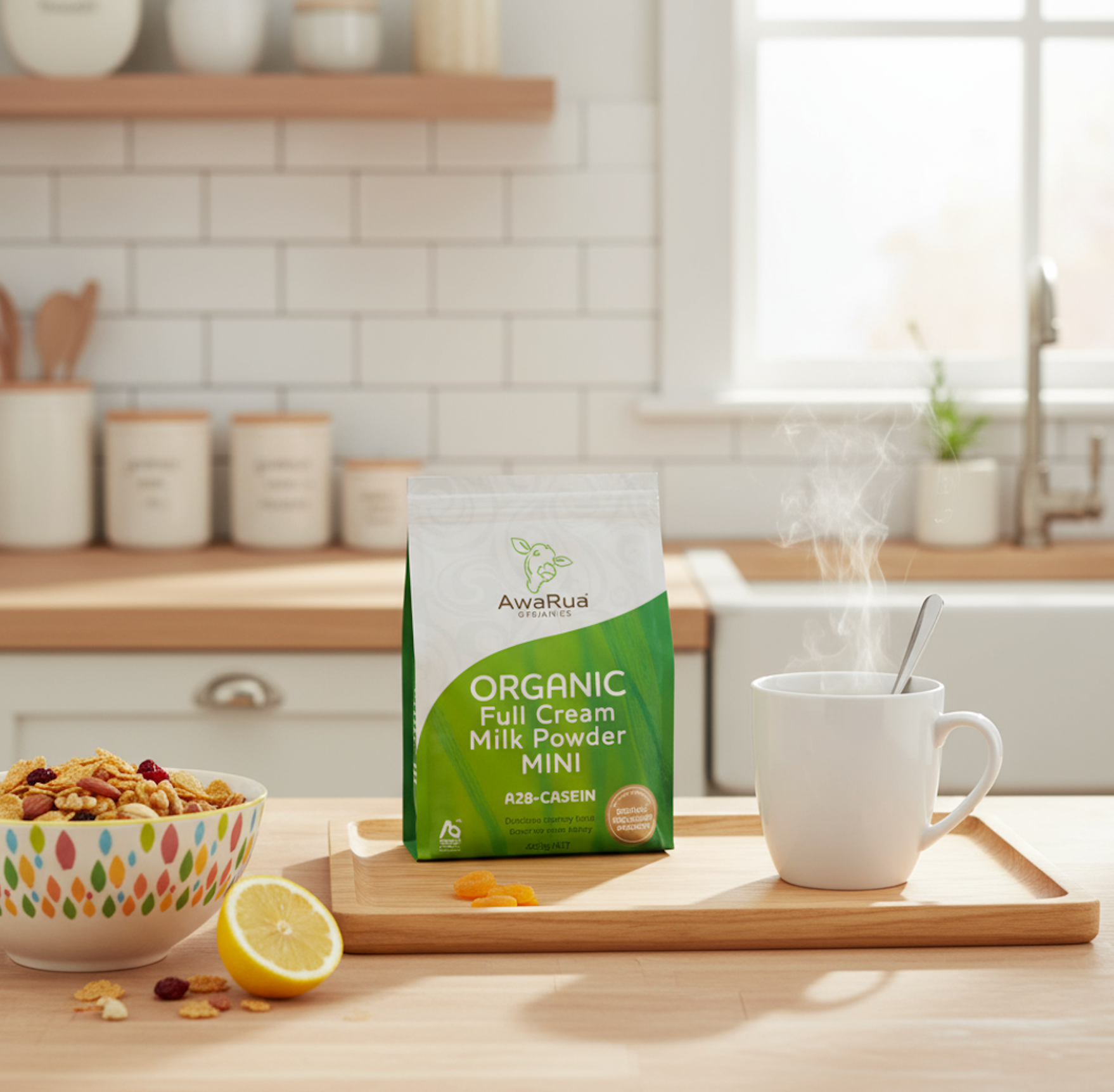 AWARUA ORGANICS Full Cream Milk Powder A2 Casein Mini POUCH Optimo