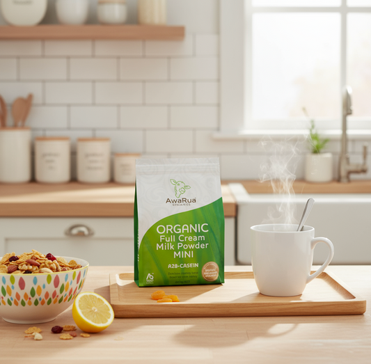AWARUA ORGANICS Full Cream Milk Powder A2 Casein Mini POUCH Optimo
