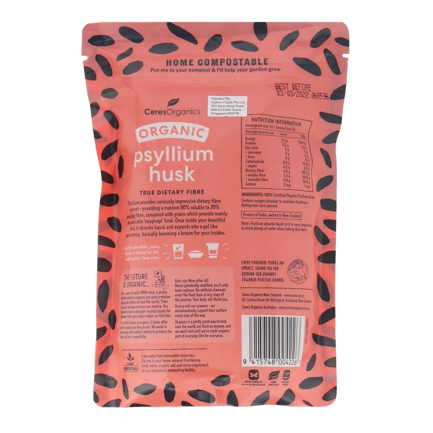 CERES ORG Psyllium Husks - Care@Home