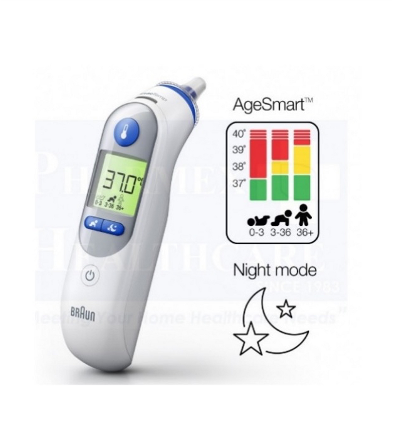 BRAUN Infrared Ear Thermometer, ThermoScan® 7+ IRT6525 Care@Home