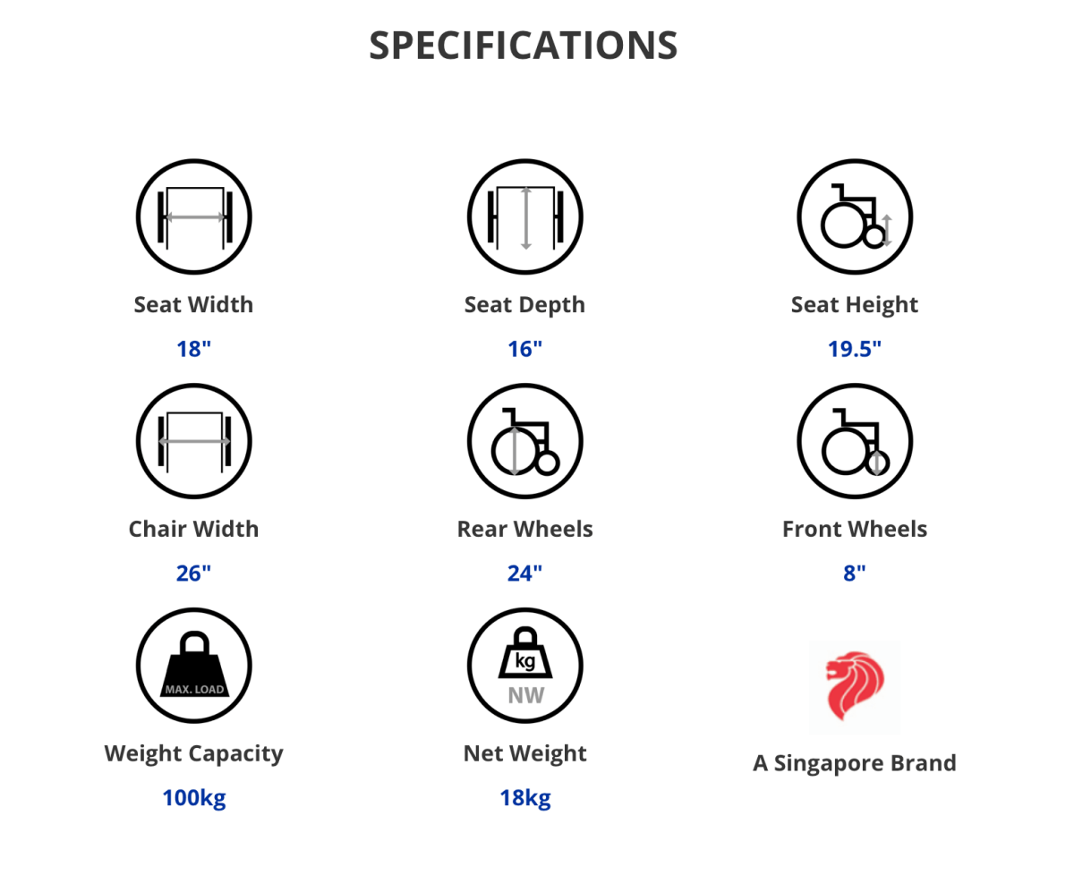 AR - 0100 18 - Inch Standard Chrome Wheelchair – Flip - Up Footplate - Care@Home