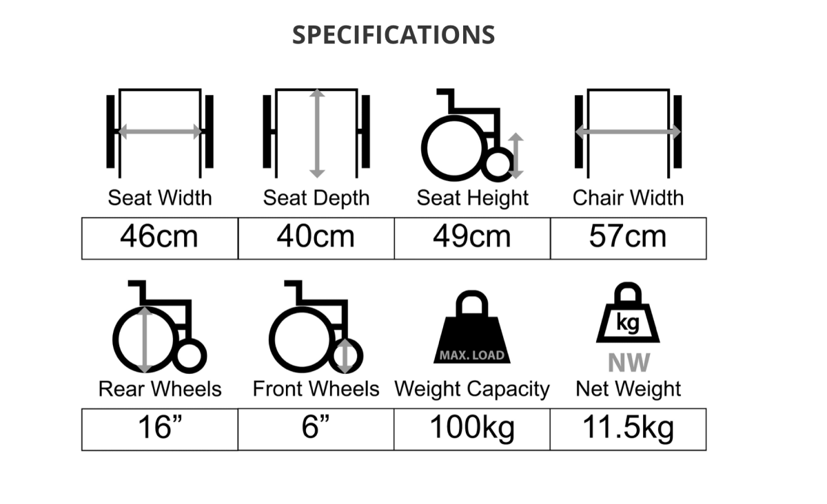 AR - 0151 Lightweight Pushchair With Flip - Up Footrest, 18" - Care@Home
