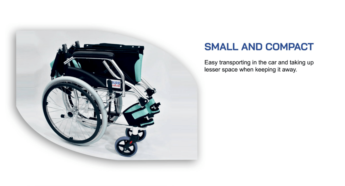 AR - 0152 18 - Inch Lightweight Aluminium Wheelchair – Flip - Up Footrest & Belt - Care@Home