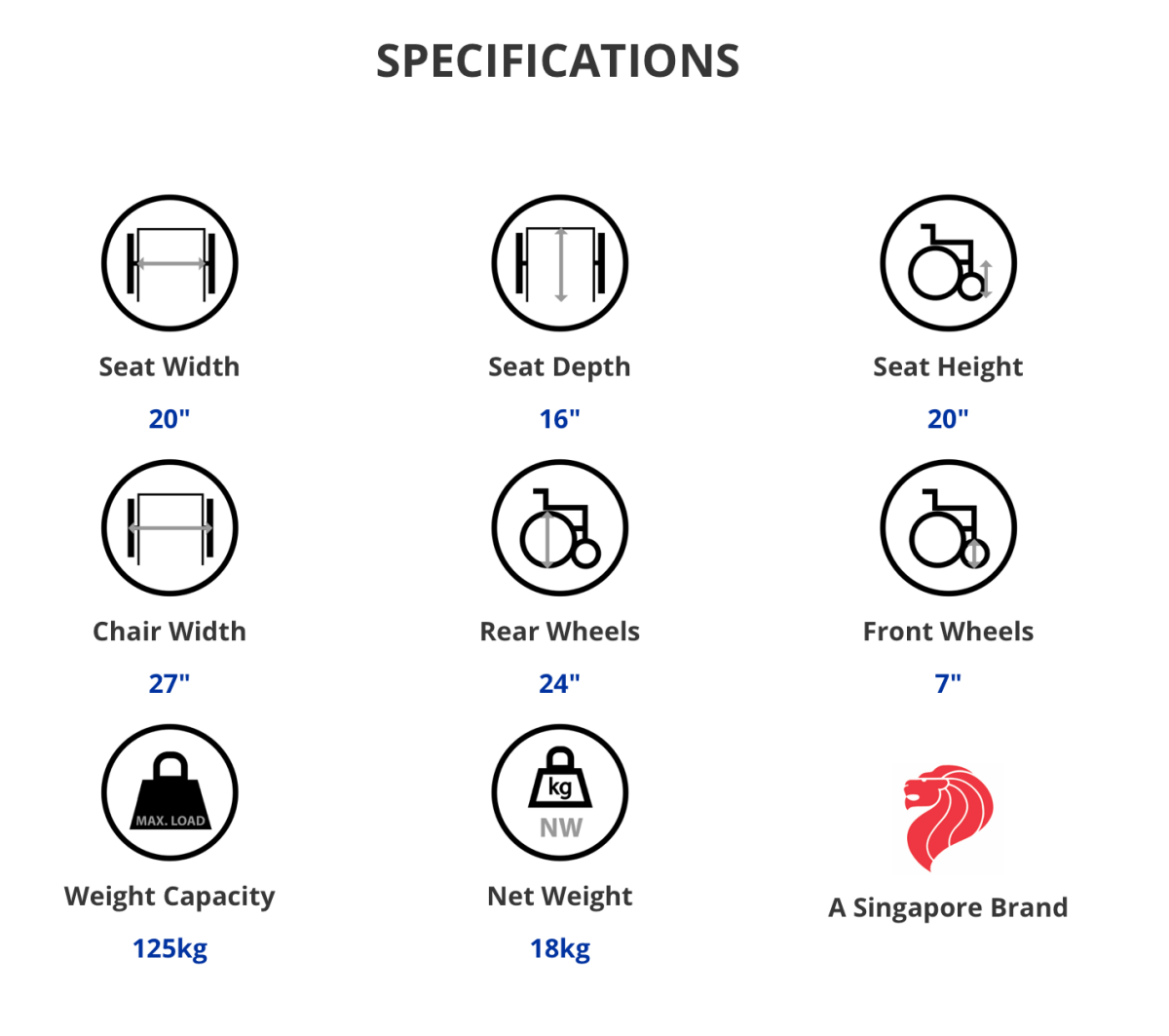 AR - 0167 20 - Inch Aluminium Wheelchair – Detachable Desk Arm & Footrests - Care@Home