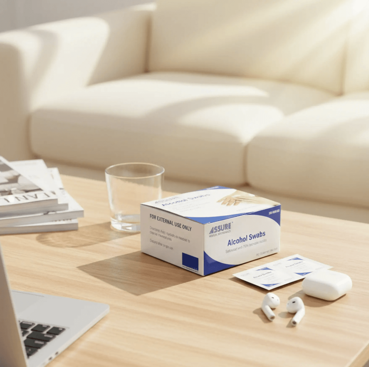 ASSURE Alcohol Swab (3cm x 3 cm) - Care@Home