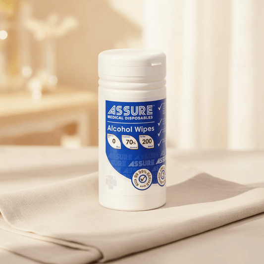 ASSURE Alcohol Wipes in Tub (20cm x 25cm) - Care@Home