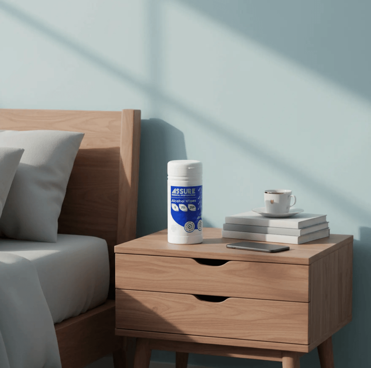 ASSURE Alcohol Wipes in Tub (20cm x 25cm) - Care@Home