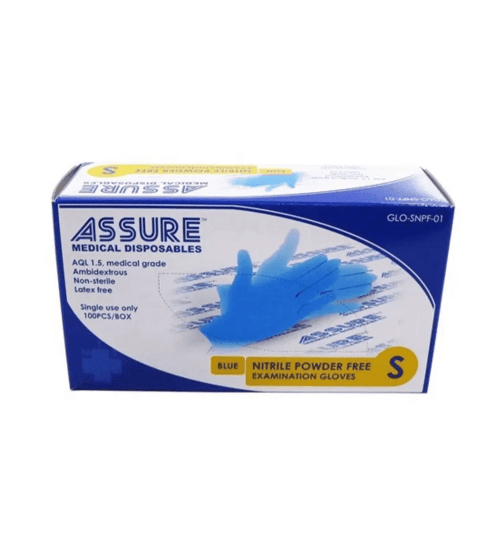 Assure Powder ASSURE Soft Nitrile Examination Gloves Powder-Free (100 Pc/Box) – Care@Home