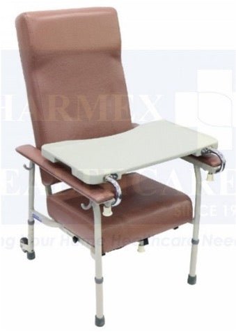 ASSURE REHAB Geriatric Chair, Rosewood (Adjustable Height with Rear Wheels) - Care@Home