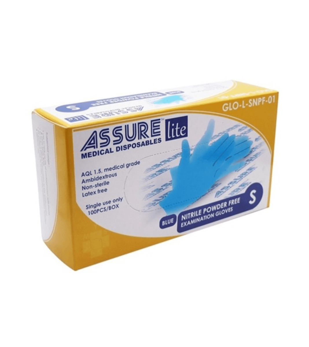 Assure Powder ASSURE Blue Soft Nitrile LITE Powder-Free Gloves (100 Pcs/Box) – Care@Home