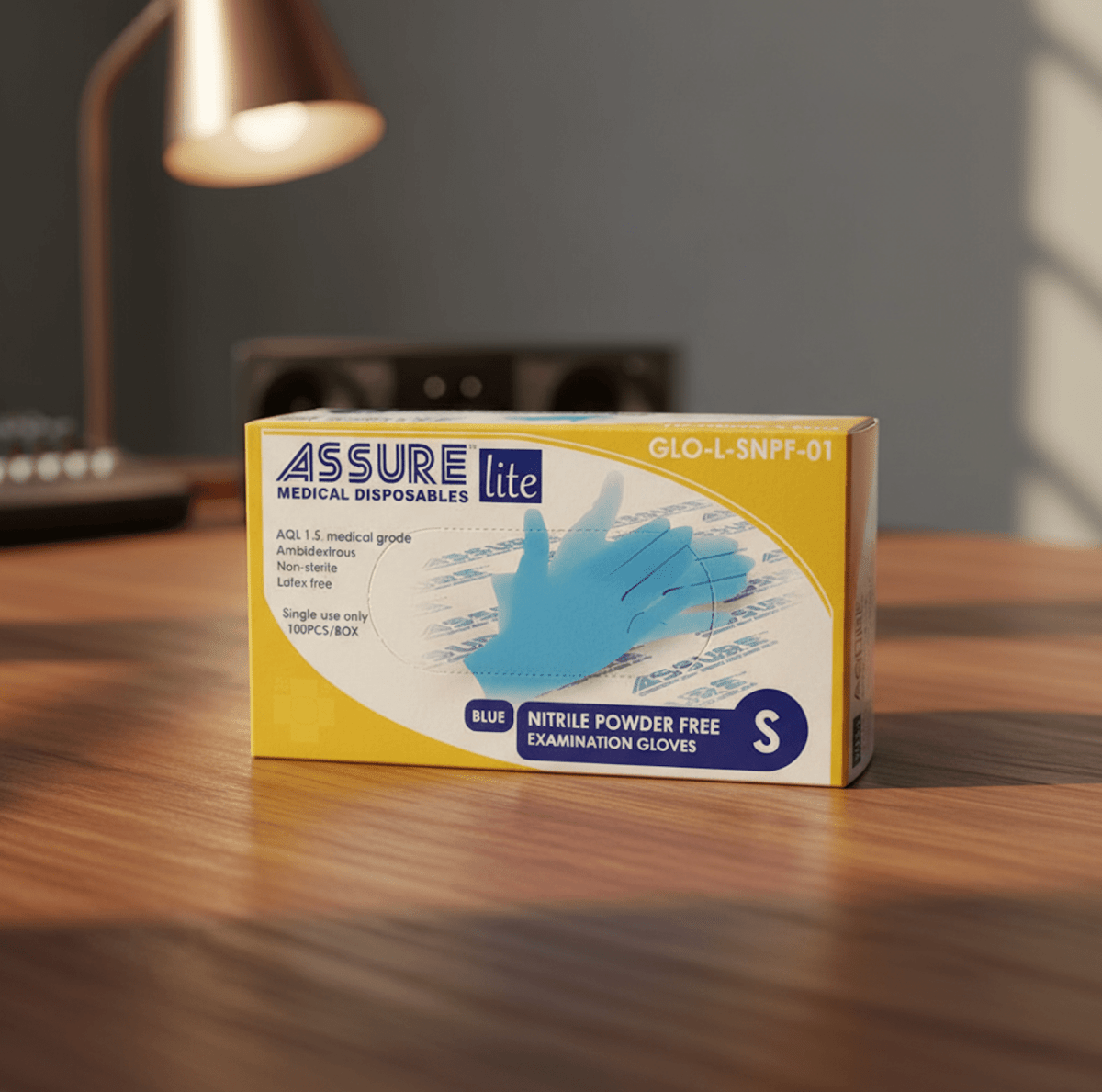 Assure Powder ASSURE Blue Soft Nitrile LITE Powder-Free Gloves (100 Pcs/Box) – Care@Homes