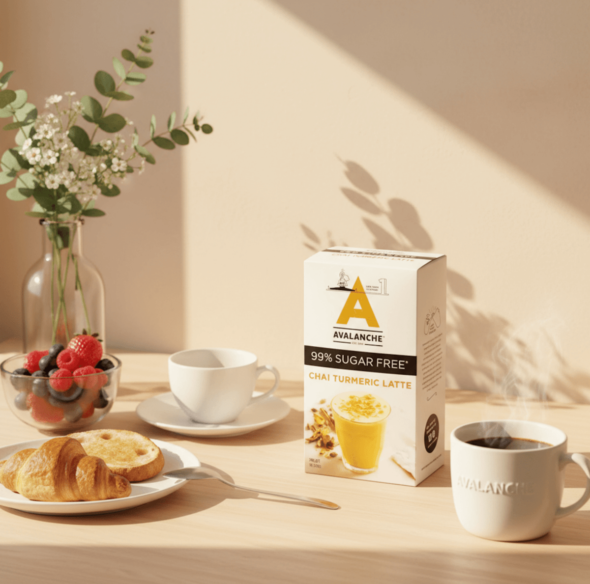 AVALANCHE 99% Sugar Free Turmeric Chai Latte 200gm 10s - Care@Home