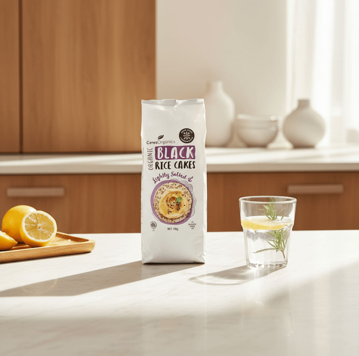 CERES ORG Black Rice Cakes Lightly Salted - Care@Home