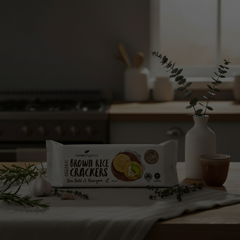 CERES ORG Brown Rice Crackers Sea Salt & Vinegar - Care@Home