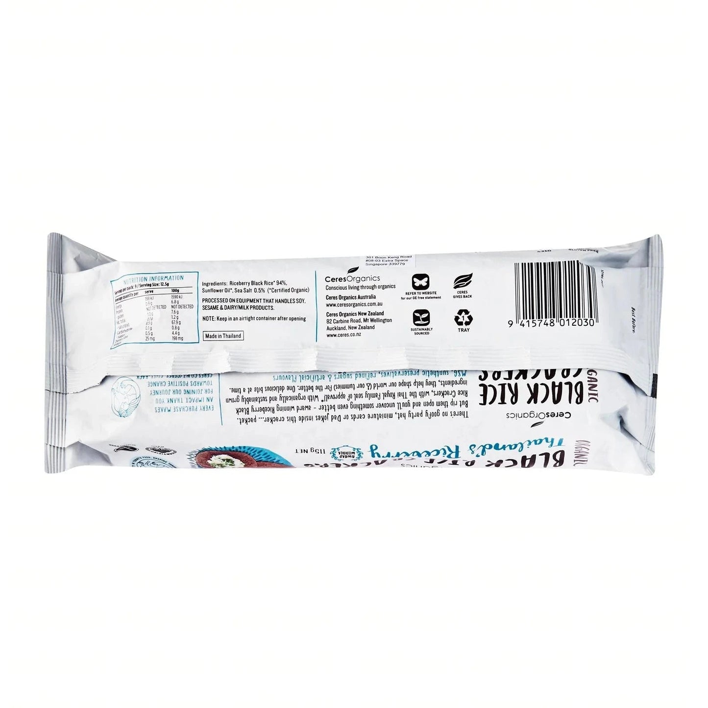 CERES Organics Black Rice Crackers Thai Riceberry - Care@Home