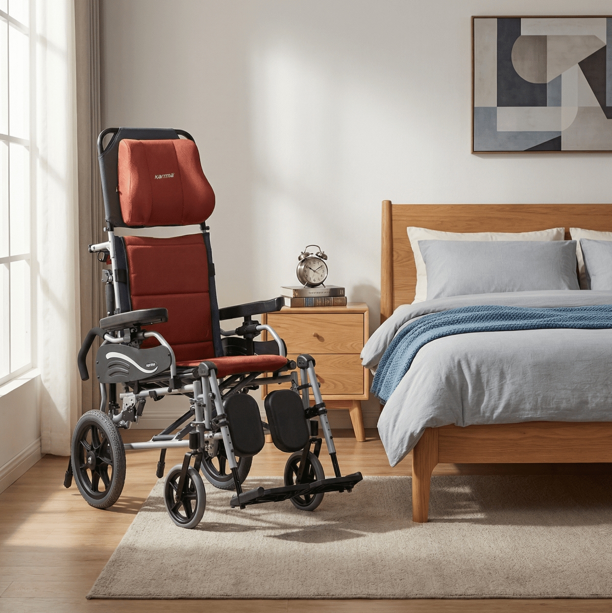 KARMA Ergo Recline Pushchair With Detachable Elevating Footrest, 18" - Care@Home