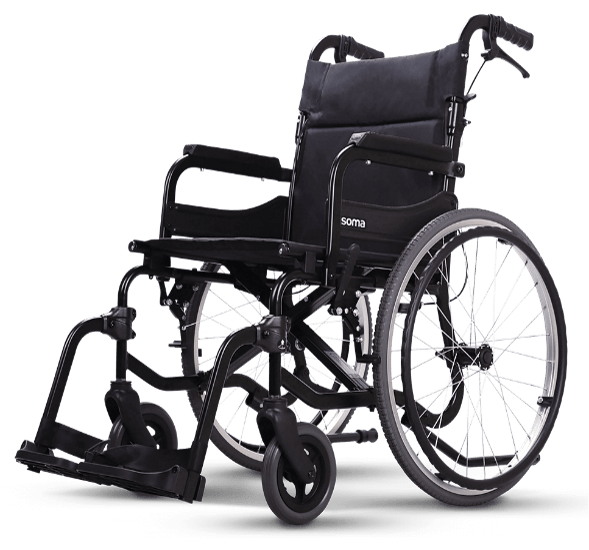 SOMA 215 Ultra Lightweight Wheelchair (18'') - Flat Black - Care@Home